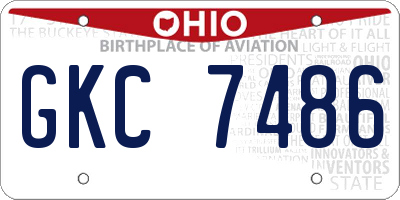 OH license plate GKC7486