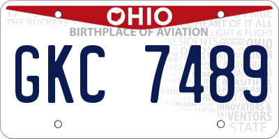 OH license plate GKC7489