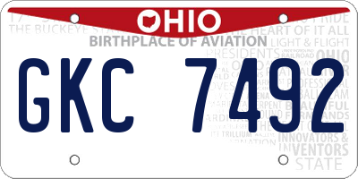 OH license plate GKC7492
