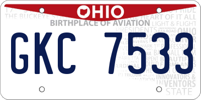 OH license plate GKC7533