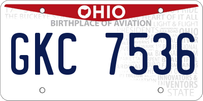 OH license plate GKC7536