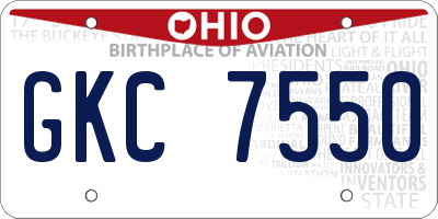 OH license plate GKC7550