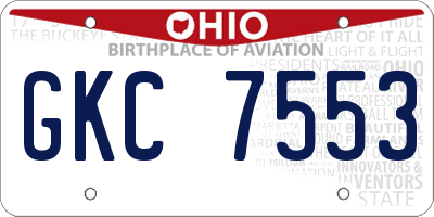OH license plate GKC7553