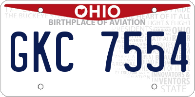 OH license plate GKC7554