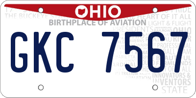 OH license plate GKC7567