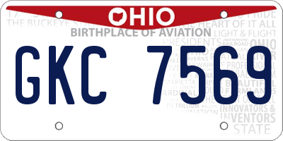 OH license plate GKC7569