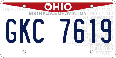 OH license plate GKC7619