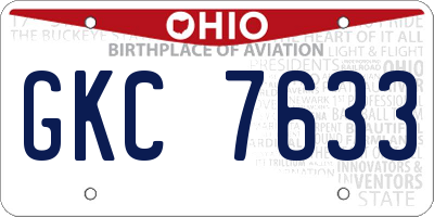 OH license plate GKC7633