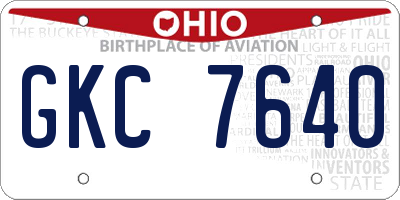 OH license plate GKC7640
