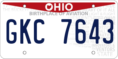 OH license plate GKC7643