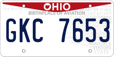 OH license plate GKC7653