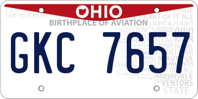 OH license plate GKC7657