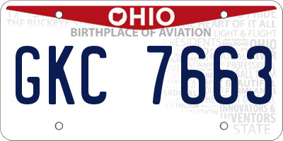 OH license plate GKC7663