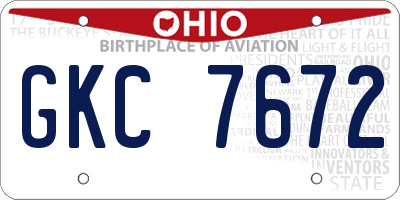 OH license plate GKC7672