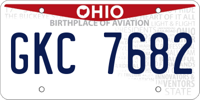 OH license plate GKC7682