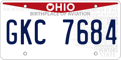 OH license plate GKC7684