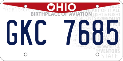 OH license plate GKC7685