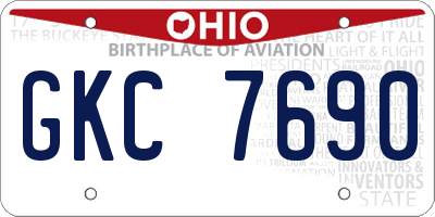 OH license plate GKC7690