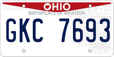 OH license plate GKC7693