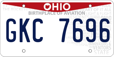 OH license plate GKC7696