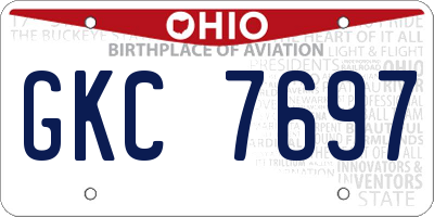 OH license plate GKC7697
