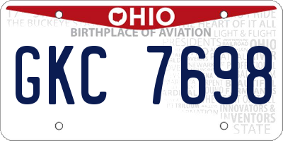 OH license plate GKC7698