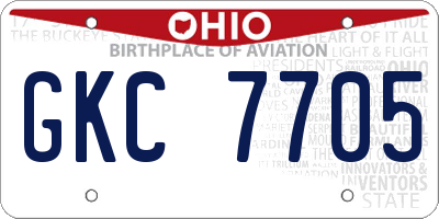 OH license plate GKC7705