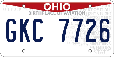 OH license plate GKC7726