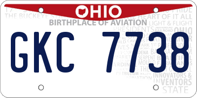 OH license plate GKC7738