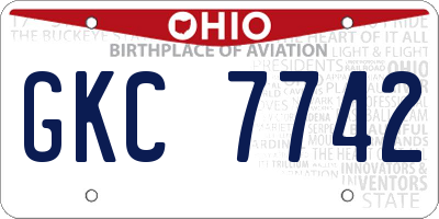 OH license plate GKC7742