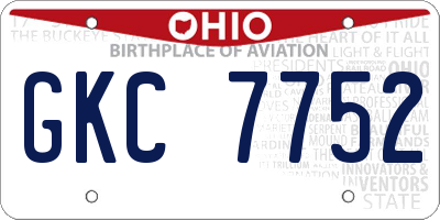 OH license plate GKC7752