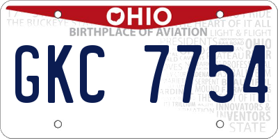 OH license plate GKC7754