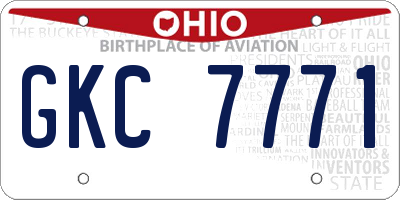 OH license plate GKC7771