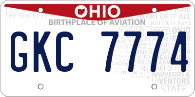 OH license plate GKC7774