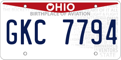 OH license plate GKC7794
