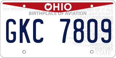 OH license plate GKC7809