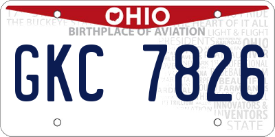 OH license plate GKC7826
