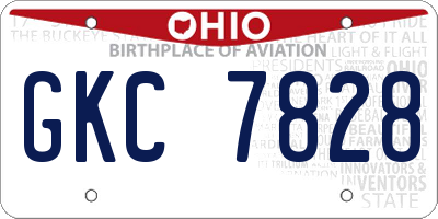 OH license plate GKC7828