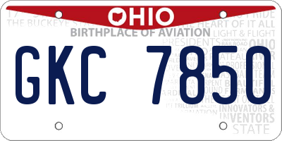 OH license plate GKC7850