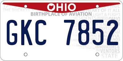OH license plate GKC7852