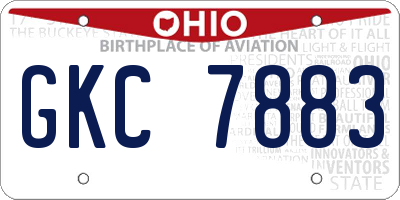 OH license plate GKC7883