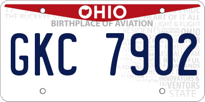 OH license plate GKC7902