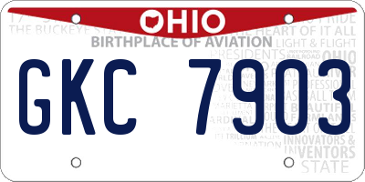 OH license plate GKC7903