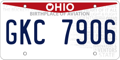 OH license plate GKC7906