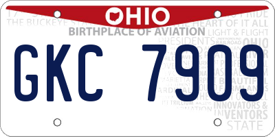 OH license plate GKC7909