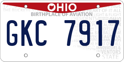 OH license plate GKC7917