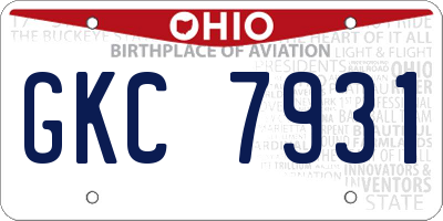 OH license plate GKC7931