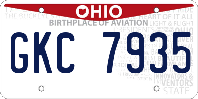 OH license plate GKC7935