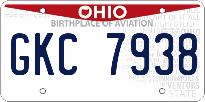 OH license plate GKC7938
