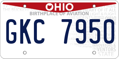 OH license plate GKC7950